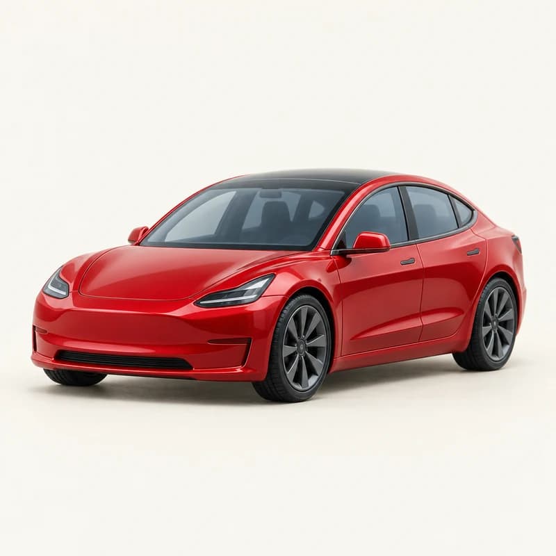 테슬라 Model 3에서 모티브를 얻은 미니어처 일러스트